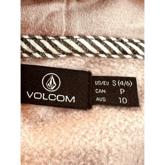 Volcom Vol Stone Pink Blue Tie Dye Hoodie Sweatshirt Size S (4/6) - Picture 3 of 5